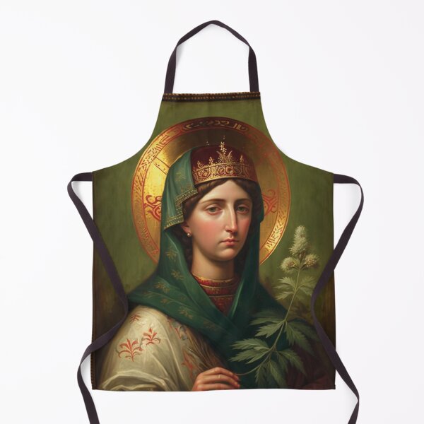 Item preview, Divine Elegance: Saintly Portrait with Floral Grace designed and sold by art-noir.