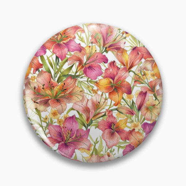 Item preview, Seamless pattern of pink and orange Lily Flowers designed and sold by CoolPixels.