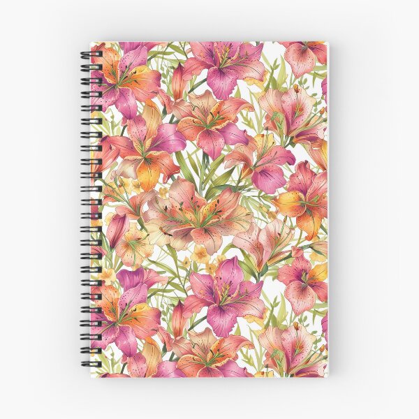Item preview, Seamless pattern of pink and orange Lily Flowers designed and sold by CoolPixels.