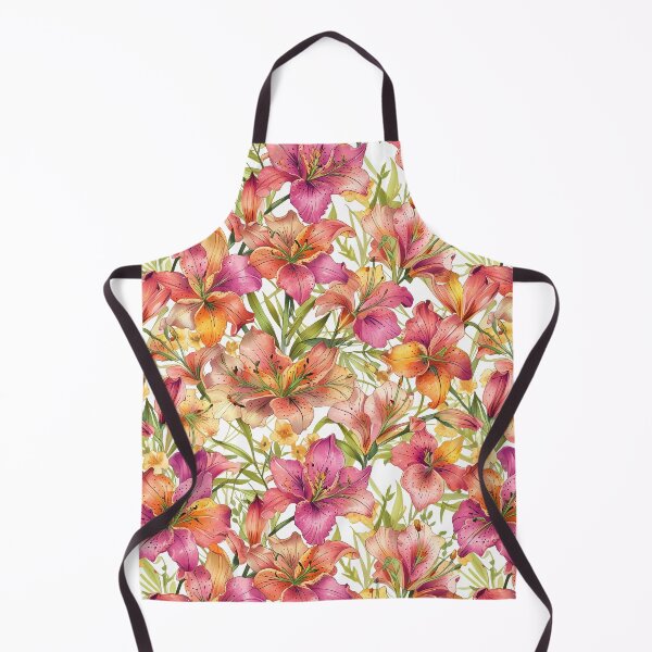 Item preview, Seamless pattern of pink and orange Lily Flowers designed and sold by CoolPixels.
