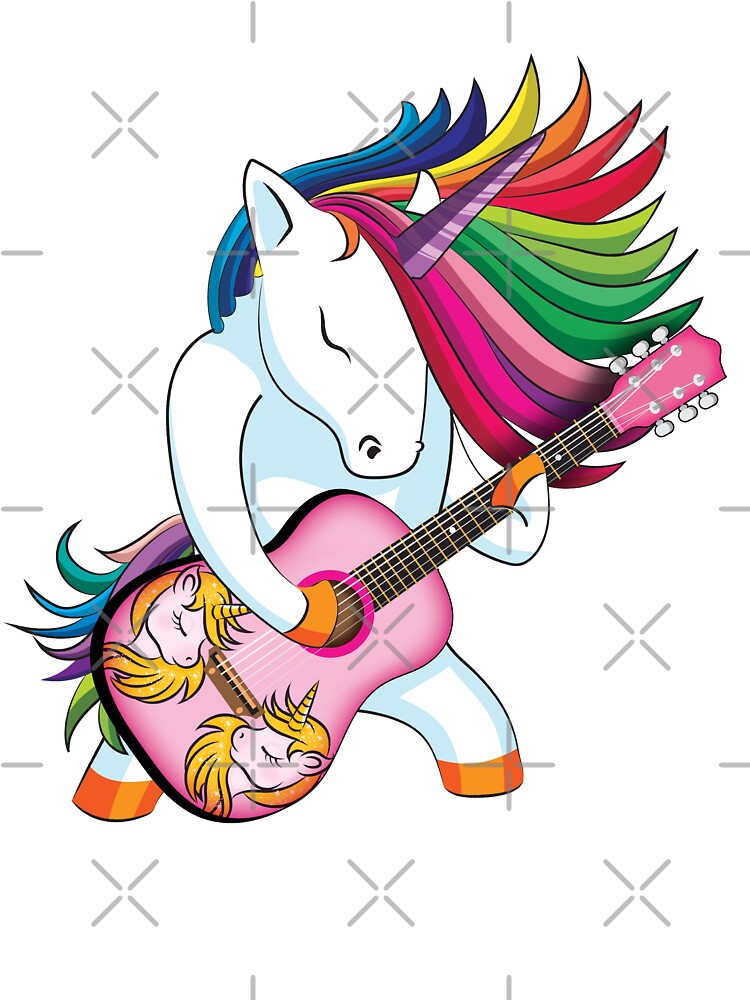 Unicorn Plays Kids Acoustic Guitar T-Shirt Unicorn Plays Kids Acoustic Guitar T-Shirt