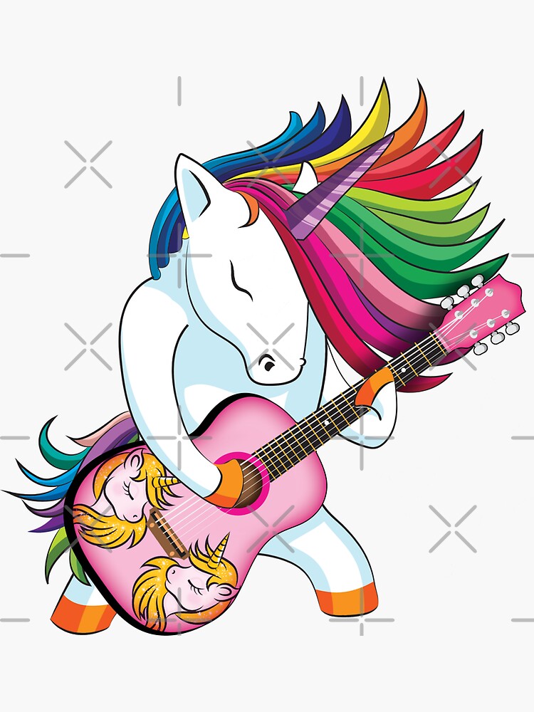 Unicorn Plays Kids Acoustic Guitar T-Shirt Unicorn Plays Kids Acoustic Guitar T-Shirt