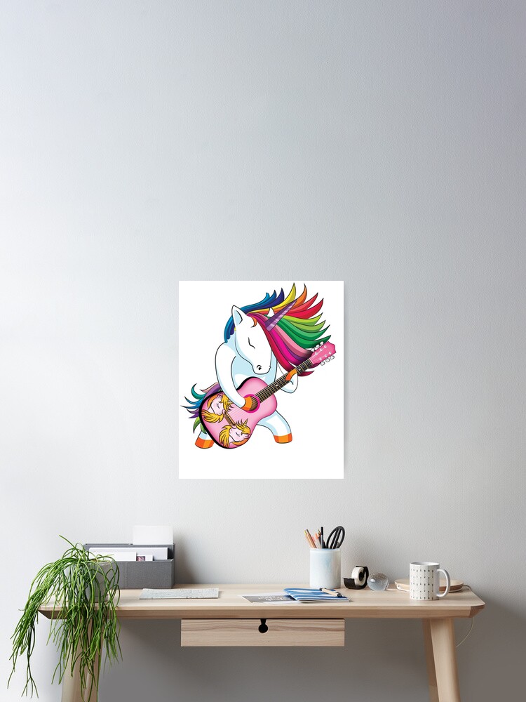 Unicorn Plays Kids Acoustic Guitar T-Shirt Unicorn Plays Kids Acoustic Guitar T-Shirt