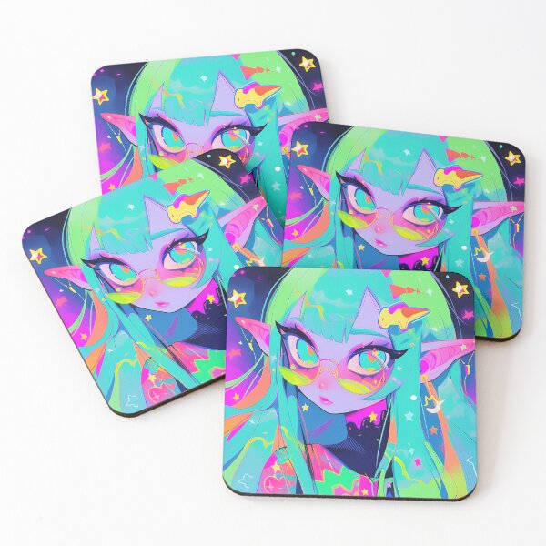 Item preview, Neon Kawaii Elf Fantasy Anime Girl designed and sold by bubblegoth.