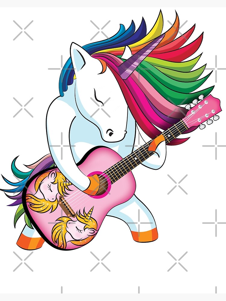 Unicorn Plays Kids Acoustic Guitar T-Shirt Unicorn Plays Kids Acoustic Guitar T-Shirt