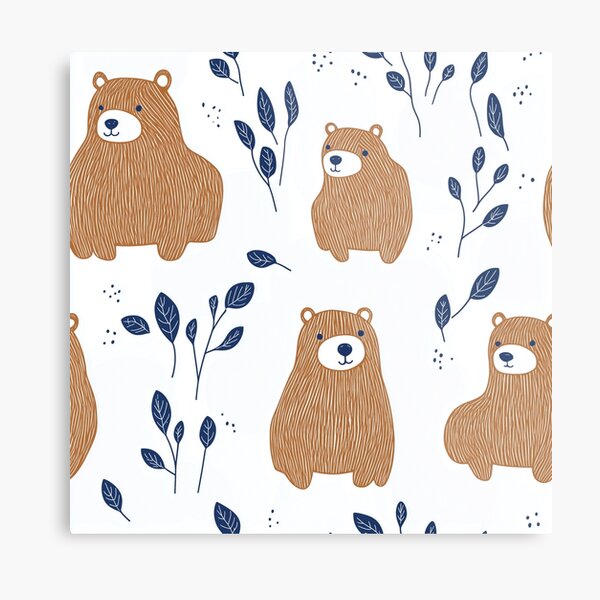 Aperçu de l'œuvre Ours bruns Branches bleues créée et vendue par mirror circus.