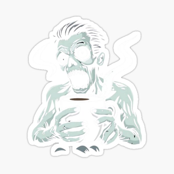Vista previa del artículo con la obra «Diseño de camiseta de café zombi», diseñado y vendido por AuraMotivate.