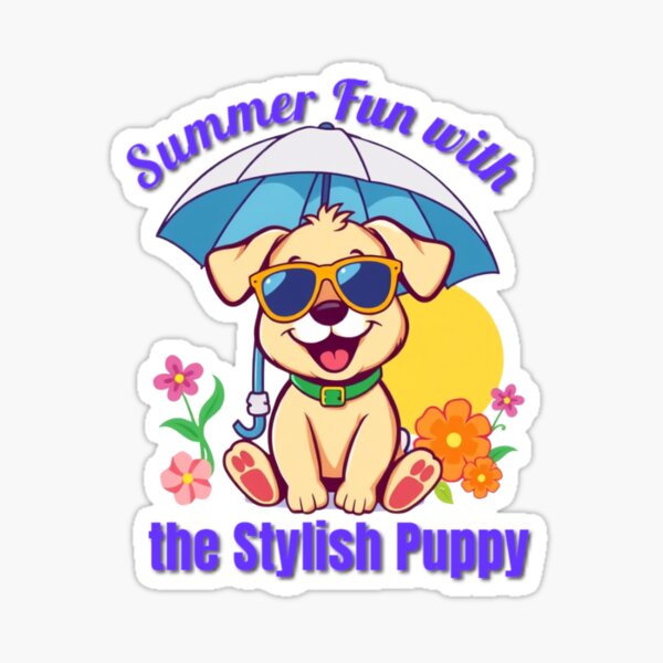 Item preview, Summer Fun with the Stylish Puppy designed and sold by Fikra4you.