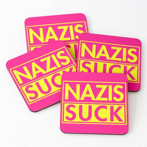 Item preview, Nazis Suck - Anti Nazi - Anti Fascist (hot pink and yellow) designed and sold by Thelittlelord.