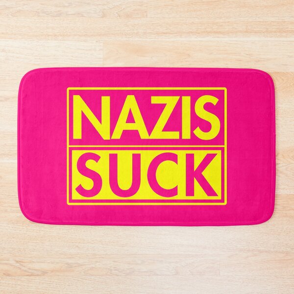 Item preview, Nazis Suck - Anti Nazi - Anti Fascist (hot pink and yellow) designed and sold by Thelittlelord.