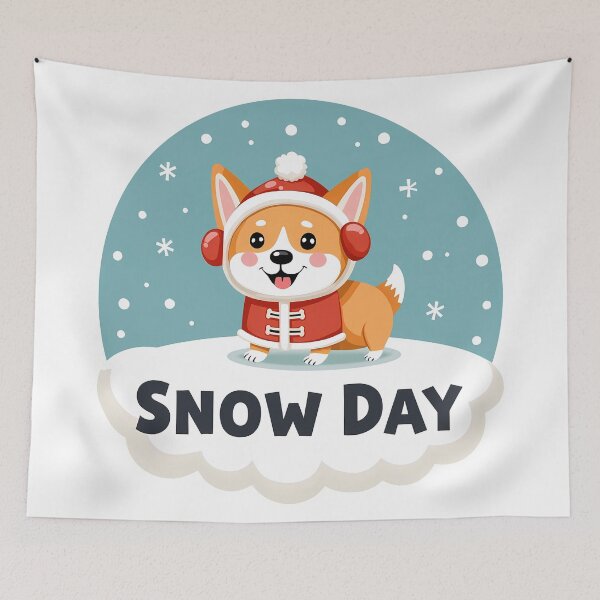Item preview, Corgi Snow Day – Winter Wonder & Playful Coziness designed and sold by zoughlal.