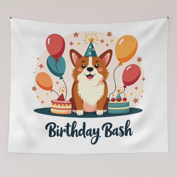 Item preview, Corgi Birthday Bash – Joyful Celebration & Family Festivity designed and sold by zoughlal.