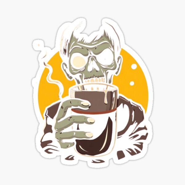 Vista previa del artículo con la obra «Diseño de camiseta gráfica de café zombi», diseñado y vendido por AuraMotivate.