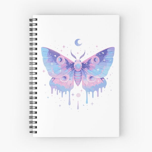 Item preview, pastel crescent moon moth designed and sold by craftyaliens.