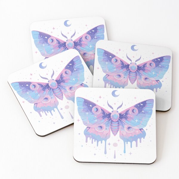 Item preview, pastel crescent moon moth designed and sold by craftyaliens.