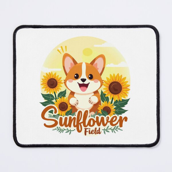 Item preview, Corgi Sunflower Field – Radiant Nature & Playful Summer Delight designed and sold by zoughlal.