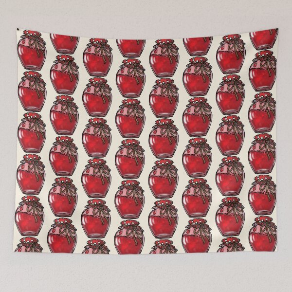 Item preview, Strawberry Jam Jar with soft cream background designed and sold by madworld123.