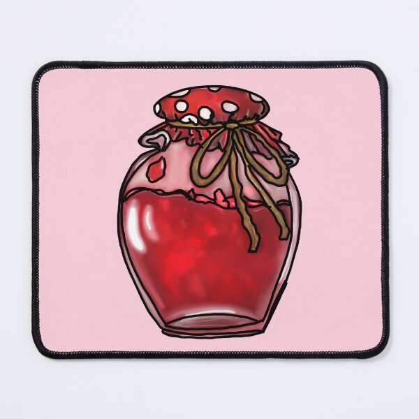 Item preview, Strawberry Jam Jar with Muted Pink background designed and sold by madworld123.