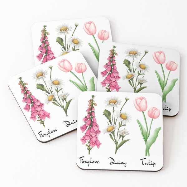 Item preview, Vintage Floral Plant Foxglove Daisy Tulip Flowers designed and sold by MKStore99.