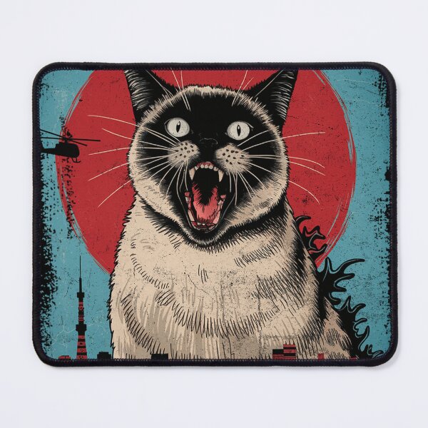 Item preview, Catzilla Roaring Cat in Tokyo Retro Distressed Design designed and sold by Damcoc.
