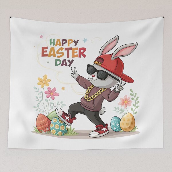 Item preview, happy easter day cute bunny designed and sold by GogoGrove.