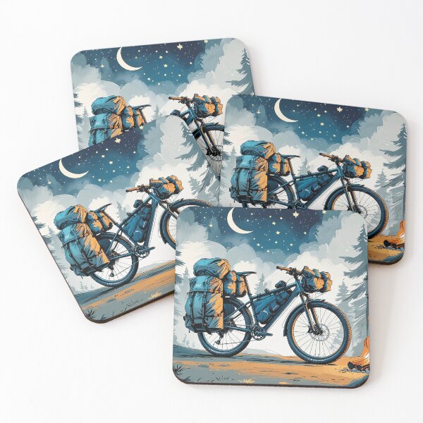 Item preview, Explore More, Ride Further - Adventure Bike Camping with Moon and Pine Trees Design designed and sold by Prithbyshop.
