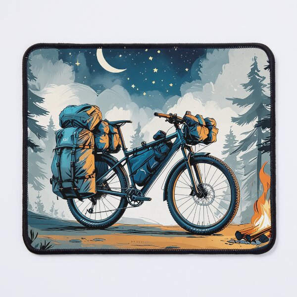 Item preview, Explore More, Ride Further - Adventure Bike Camping with Moon and Pine Trees Design designed and sold by Prithbyshop.