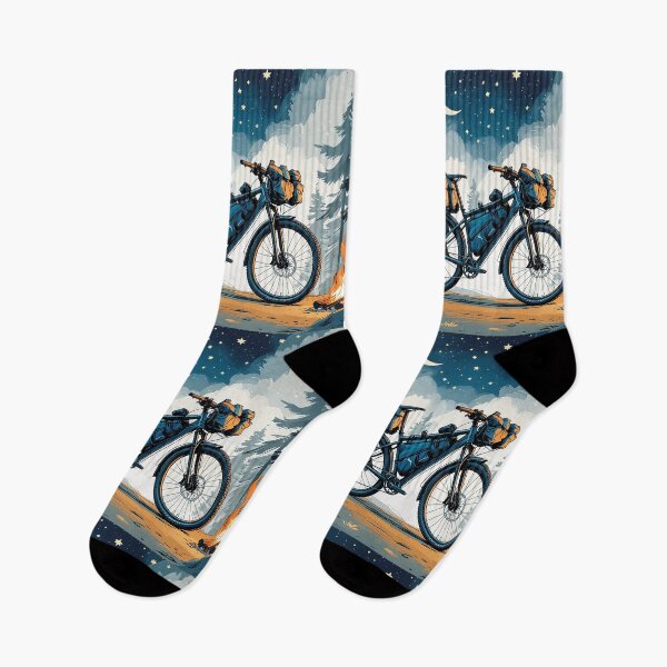 Item preview, Explore More, Ride Further - Adventure Bike Camping with Moon and Pine Trees Design designed and sold by Prithbyshop.