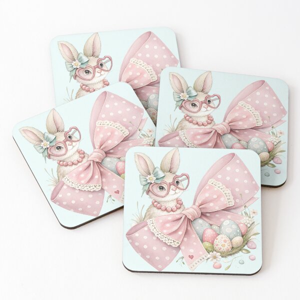 Item preview, pink bow easter eggs cute bunny designed and sold by GogoGrove.