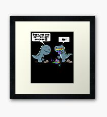 Did You Eat The Last Unicorn Dinosaur Framed Print