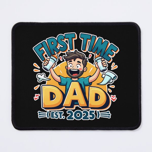 Item preview, First Time Dad - Funny New Dad Design (Est. 2025) designed and sold by DesignDoodleArt.