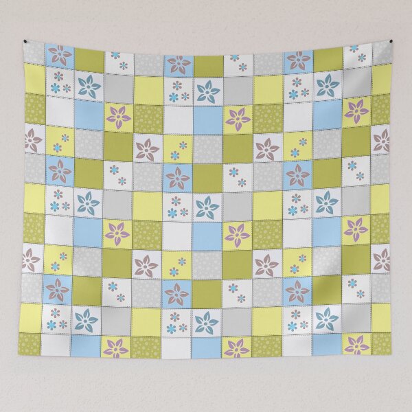 Item preview, Lazy patchwork sewing from colorful patches with stitching designed and sold by fuzzyfox.