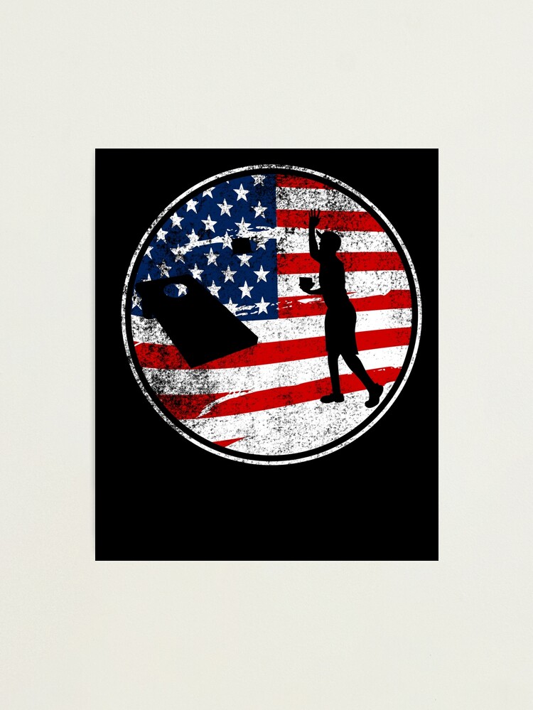 Cornhole Patriotic American Flag Vintage Champion