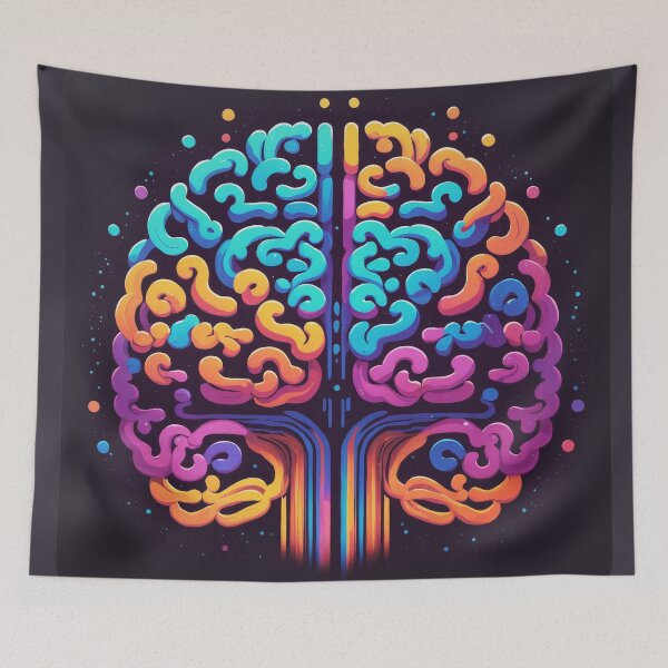 Item preview, Synaptic Spectrum: A Vibrant Abstract Brain Concept designed and sold by REPTISLAV.