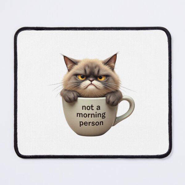 Artikelvorschau, Grumpy Cat Coffee – Kein Morgenmensch Meme Art entworfen und verkauft von RACHAYASHOP.