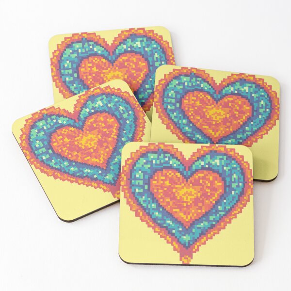 Item preview, Pixelated Passion: A Fiery Water Heart Design designed and sold by REPTISLAV.