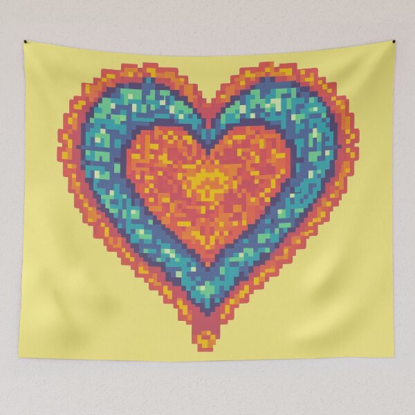 Item preview, Pixelated Passion: A Fiery Water Heart Design designed and sold by REPTISLAV.