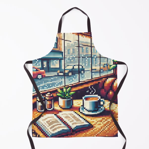Item preview, Cozy Pixel Art Coffee Shop on Rainy Day designed and sold by LornLornArt.