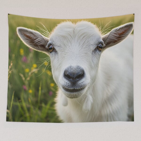 Item preview, Opaline the curious goat with a gentle gaze designed and sold by Memetitation.