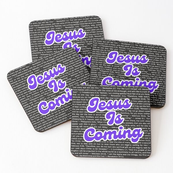 Item preview, Jesus is Coming Christian Typography Design white text designed and sold by PolynesianGrace.