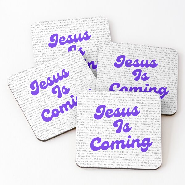 Item preview, Jesus is Coming Christian Typography Design black text designed and sold by PolynesianGrace.