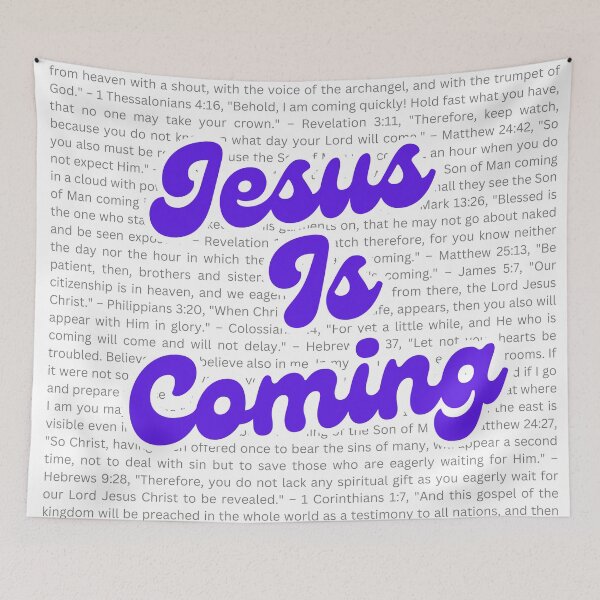 Item preview, Jesus is Coming Christian Typography Design black text designed and sold by PolynesianGrace.