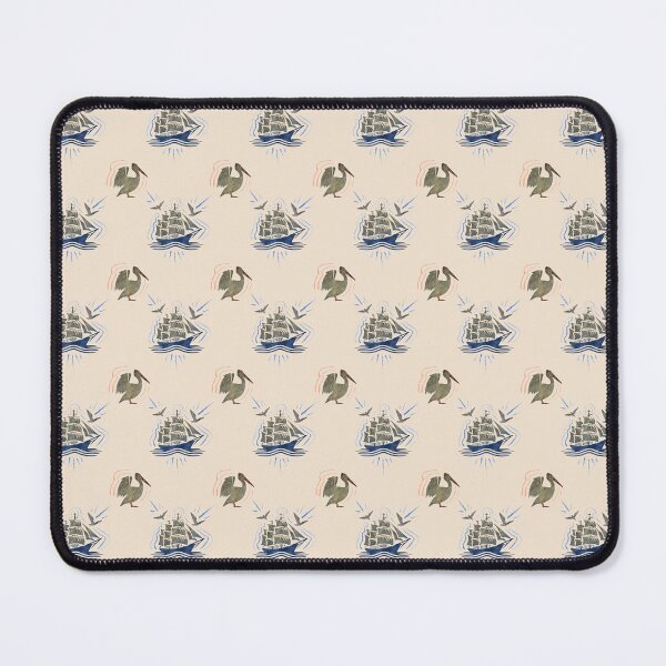 Item preview, Pirate Ship & Pelican Chalk Pattern designed and sold by SpeakBoldly.