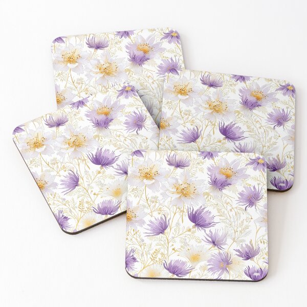 Item preview, Violet and White Flowers Pattern designed and sold by CoolPixels.