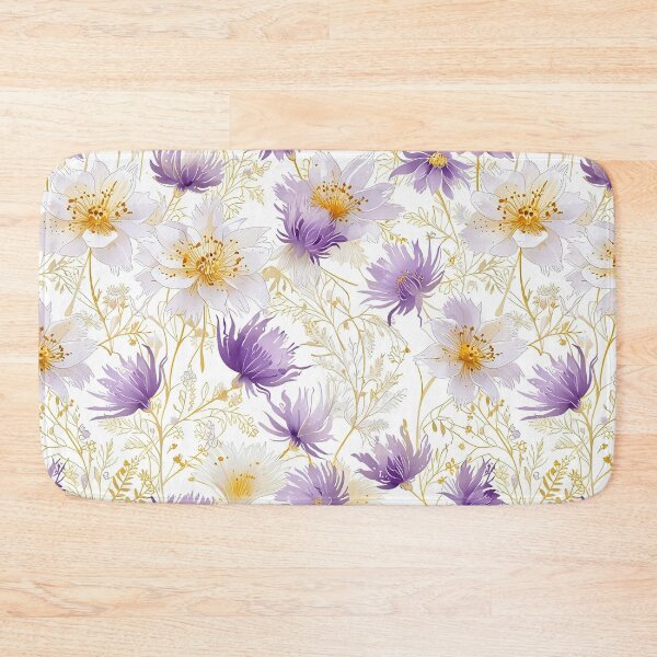 Item preview, Violet and White Flowers Pattern designed and sold by CoolPixels.