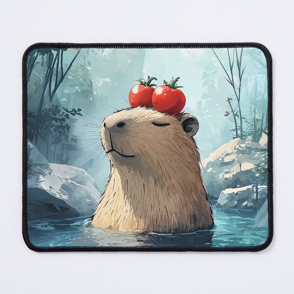 Item preview, Zen Capybara with Tomatoes designed and sold by junkydotcom.