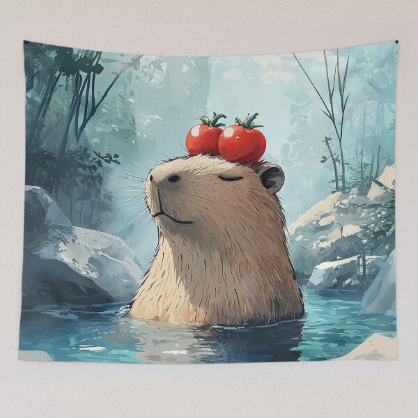 Item preview, Zen Capybara with Tomatoes designed and sold by junkydotcom.