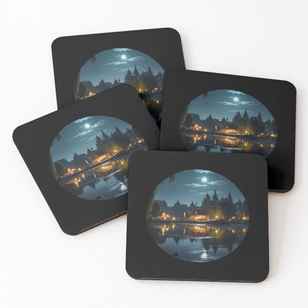 Item preview, Full Moon Over a Forest Lake designed and sold by KajalGulgulia.