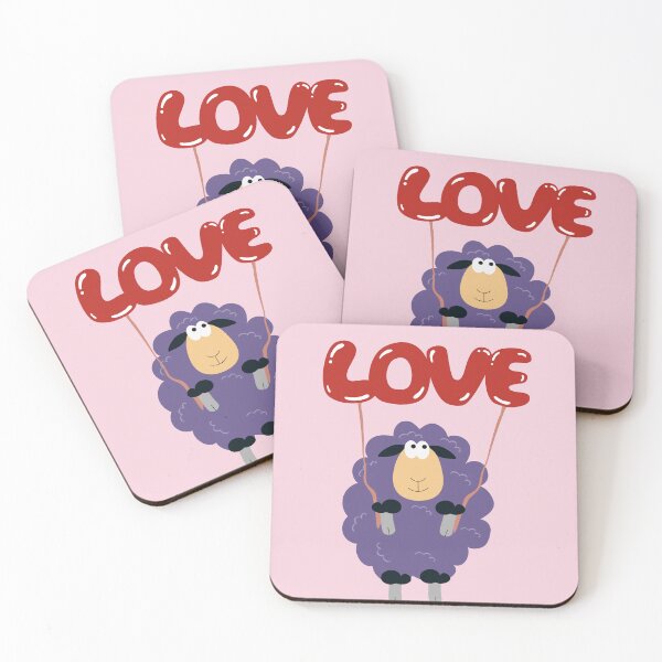 Item preview, Flat Design Illustration with Sheep Holding Love Balloons designed and sold by AlginaPugachova.