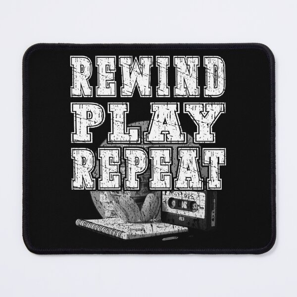 Item preview, REWIND PLAY REPEAT retro cassette vibes vintage music lover designed and sold by Jt41.